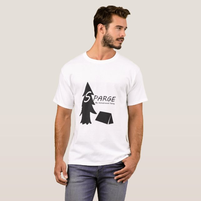 Camiseta Árbol y tienda Sparge. (Anverso completo)