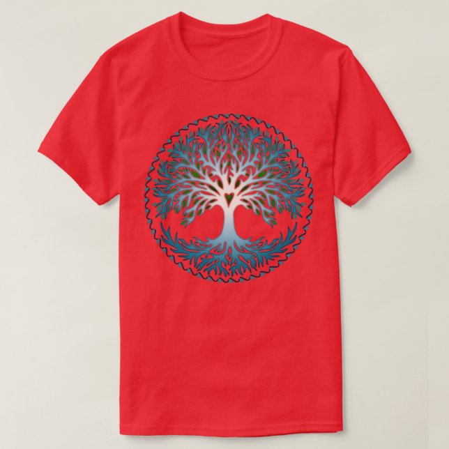 Camiseta Árbol Yggdrasil de símbolo de la vida celta (Diseño del anverso)