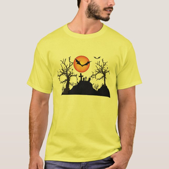 Camiseta Árboles asustados con Bats Halloween (Anverso)