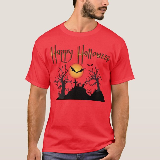 Camiseta Árboles asustados Feliz Halloween (Anverso)