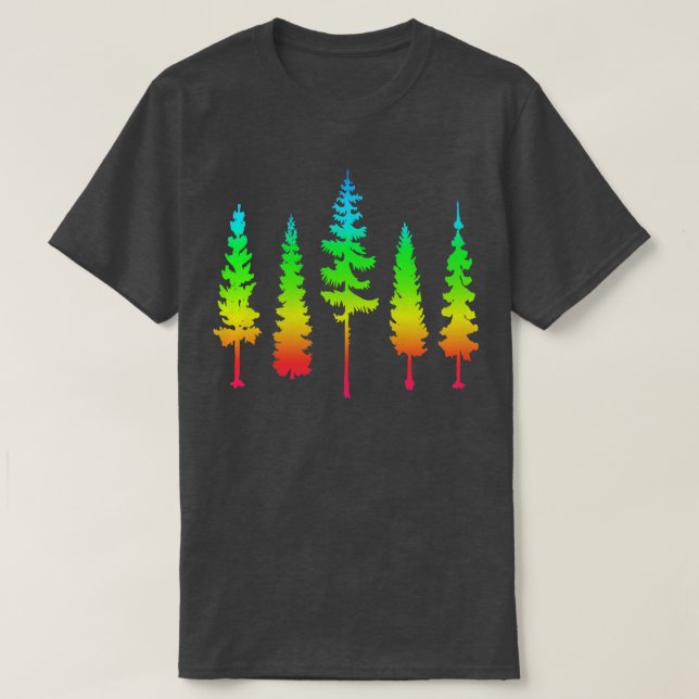 Camiseta Árboles de arcoiris cortos (Diseño del anverso)
