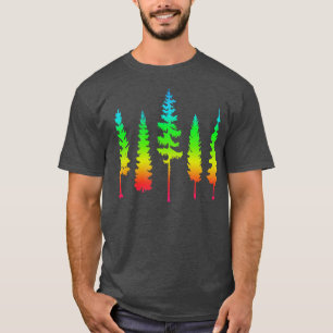 Camiseta Árboles de arcoiris cortos