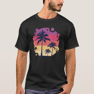 Camiseta Árboles de coco de playa Verano Casual gráfico Sun