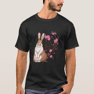 Camiseta Árboles de flores de cerezo sakura de conejo japon