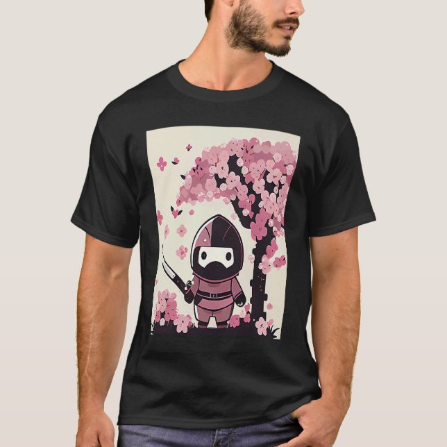 Camiseta Árboles de flores de cerezo Sakura ninja en el bos (Anverso)