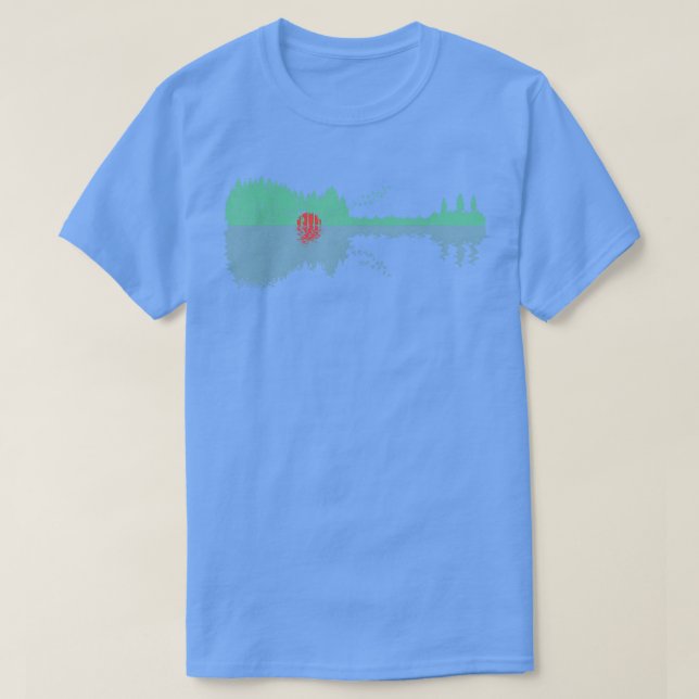 Camiseta Árboles de guitarra arte de reflexión del agua - M (Diseño del anverso)