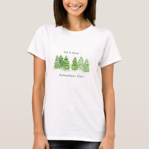 Camiseta Árboles de invierno pintados a mano dejan nieve en