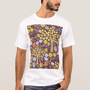 Camiseta Árboles de jardín, floral, patrón de manzana