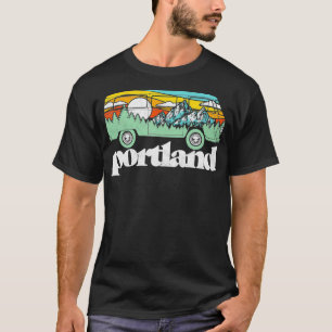 Camiseta Árboles de las Montañas Hippie Van Oregon