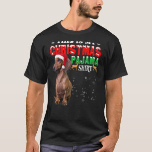 Camiseta Árboles de Navidad Dachshund Leopardo Rojo Bufalo