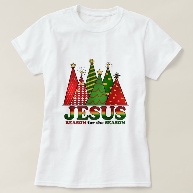 Camiseta Árboles de navidad de Jesús (Diseño del anverso)