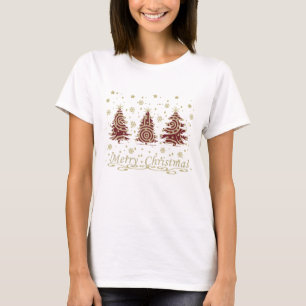 Camiseta Árboles de Navidad de pino modernos decorados