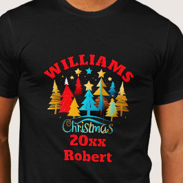 Camiseta Árboles de Navidad decorados nombre de familia edi