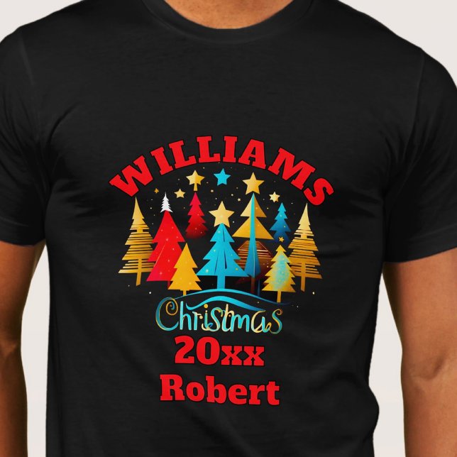 Camiseta Árboles de Navidad decorados nombre de familia edi (Subido por el creador)