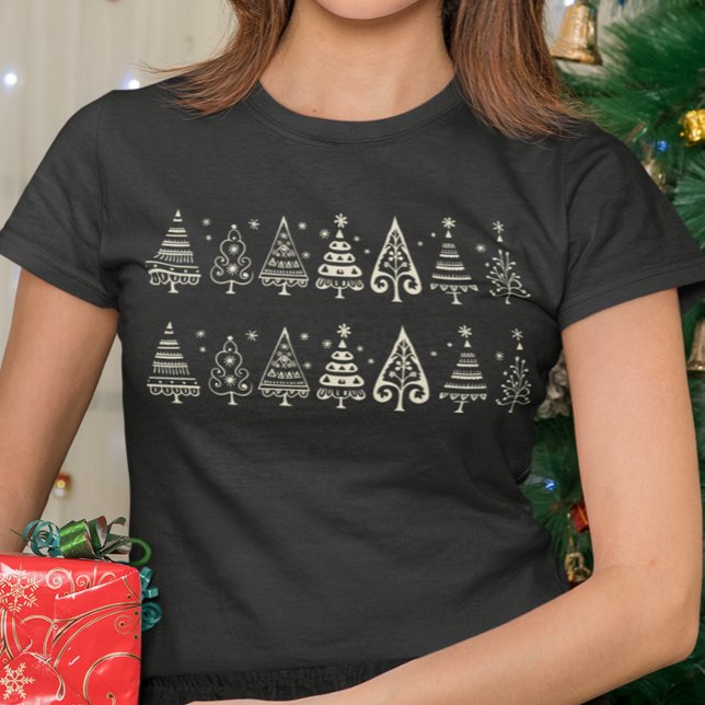 Camiseta Árboles de Navidad Escandinavos Minimalistas (Subido por el creador)