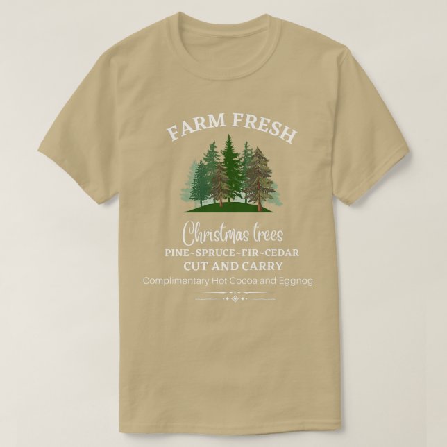 CAMISETA ÁRBOLES DE NAVIDAD FRESCOS, PINO, SPRUCE, FIR, CEP (Diseño del anverso)