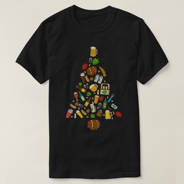 Camiseta Árboles de Navidad Hombres Mujeres Bebidas Navidad (Diseño del anverso)