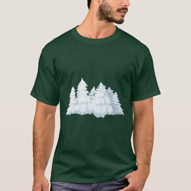 Camiseta Árboles de Navidad nevados (Anverso)