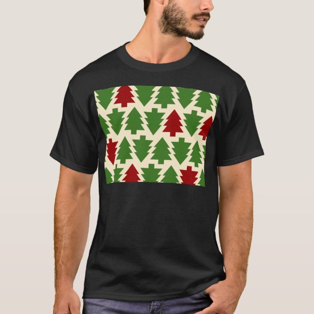 Camiseta Árboles de Navidad Patrón Navideño (Anverso)