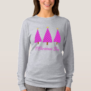 Camiseta Árboles de Navidad Purple Paisley Retro Moderno