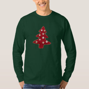 Camiseta Árboles de Navidad y botones de Craft Rojo
