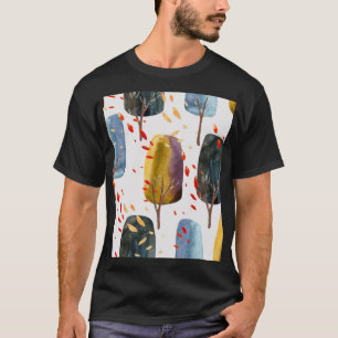 Camiseta Árboles de otoño: acuarela pintada a mano sin foco