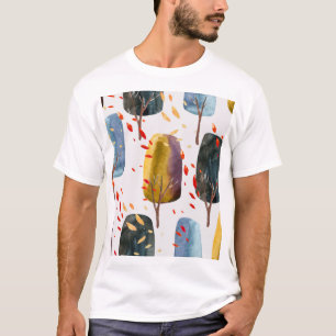 Camiseta Árboles de otoño: acuarela pintada a mano sin foco