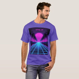Camiseta Árboles de Palma Neón Retro Synthwave