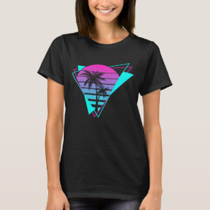Camiseta Árboles de palmas geométricas de vaporolas esté