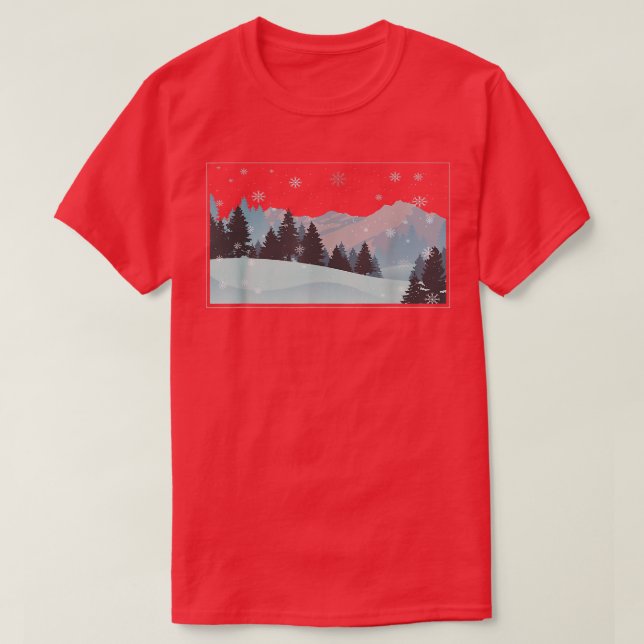 Camiseta Árboles De Pino De Invierno En Temporada De Invier (Diseño del anverso)