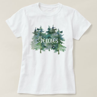 Camiseta Árboles de pino hermosos de la acuarela con el