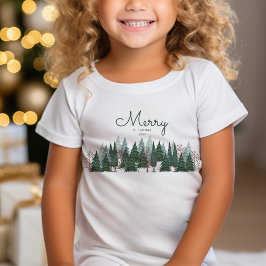 Camiseta Árboles de pino verdes rústicos Navidad Vacaciones