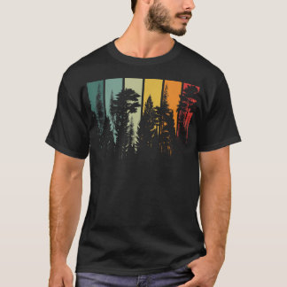 Camiseta Árboles del bosque vintage al aire libre naturalez