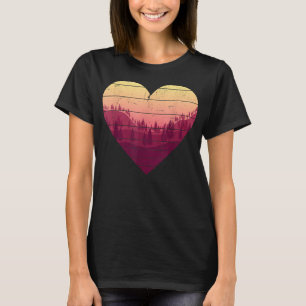 Camiseta Árboles del corazón retro paisaje natural al aire