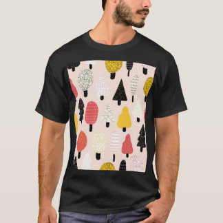 Camiseta Árboles Doodle: Naturaleza Vintage, Resumen.