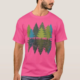 Camiseta Árboles forestales de pino de camping naturaleza d