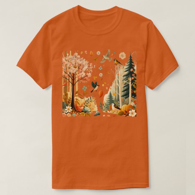 Camiseta Árboles forestales retro escandalizan a la natural (Diseño del anverso)