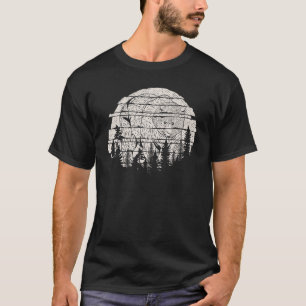 Camiseta Árboles forestales retro Naturaleza del oso animal
