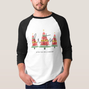 Camiseta Árboles navideños acuarelas