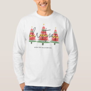 Camiseta Árboles navideños acuarelas