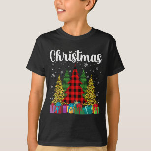 Camiseta Árboles navideños con guepardo impreso en búfalo C