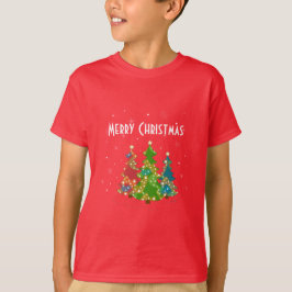 Camiseta Árboles navideños copas de nieve Whimsical Diversi