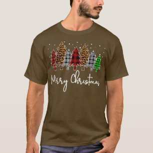 Camiseta Árboles navideños de moras con leopardo de la caña