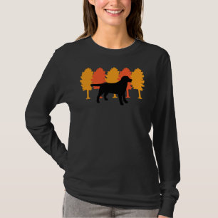Camiseta Árboles otoñales Labrador negro Silhouette
