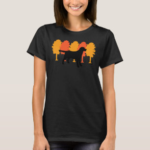 Camiseta Árboles otoñales Labrador negro Silhouette