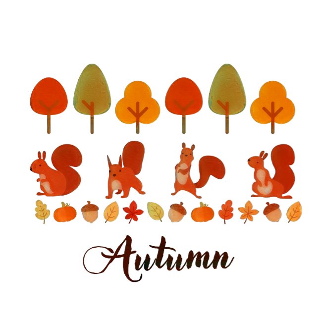 Camiseta Árboles otoñales y ardillas (Subido por el creador)