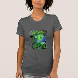 Camiseta Árboles reciclados mundiales Continentes Tierra