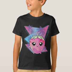 Camiseta Árboles tropicales de Berry Rojo Vaporwave Kawaii 