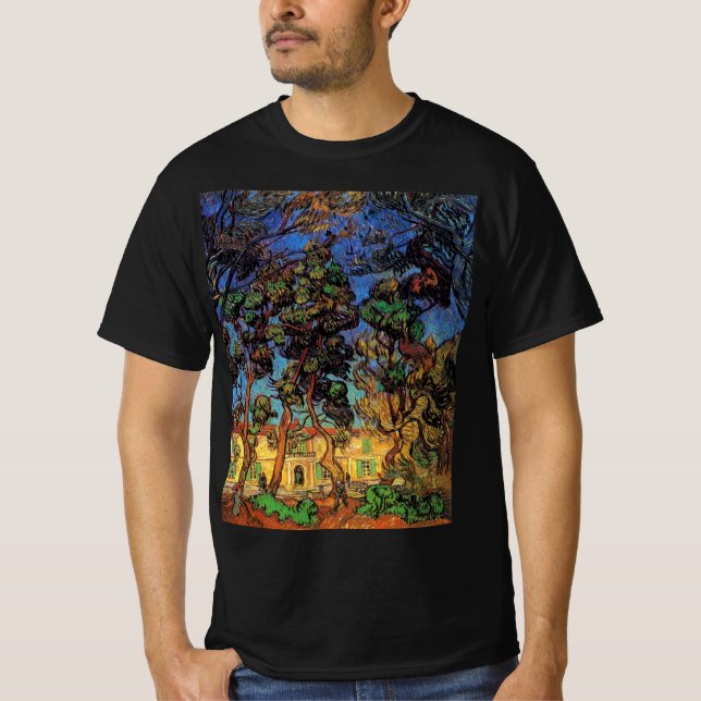Camiseta Árboles Van Gogh en el jardín, Hospital Saint Paul (Anverso)