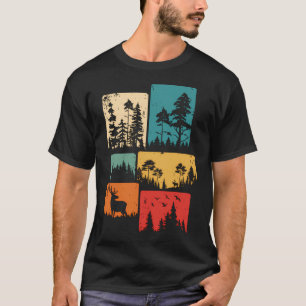 Camiseta Árboles Vida Silvestre Naturaleza Exterior Vintage